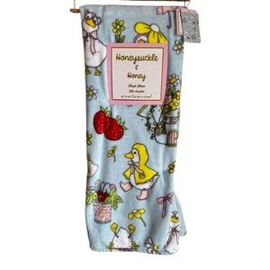 Honeysuckle & Honey Duck Plush Throw Blanket 50x60 Soft Polyester NWT Cute